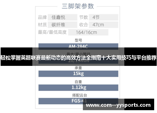 轻松掌握英超联赛最新动态的高效方法全指南十大实用技巧与平台推荐